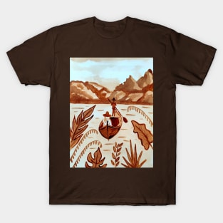 Seascape landscape in coffee medium T-Shirt